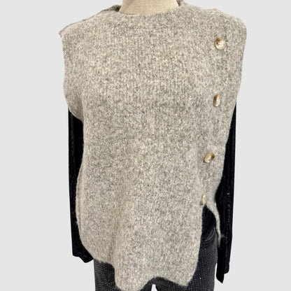 Pull sans manches boutons