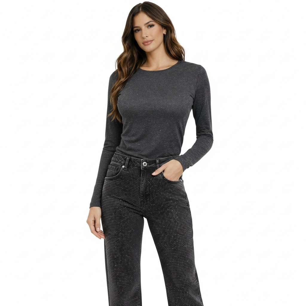 Top manches longues scintillant