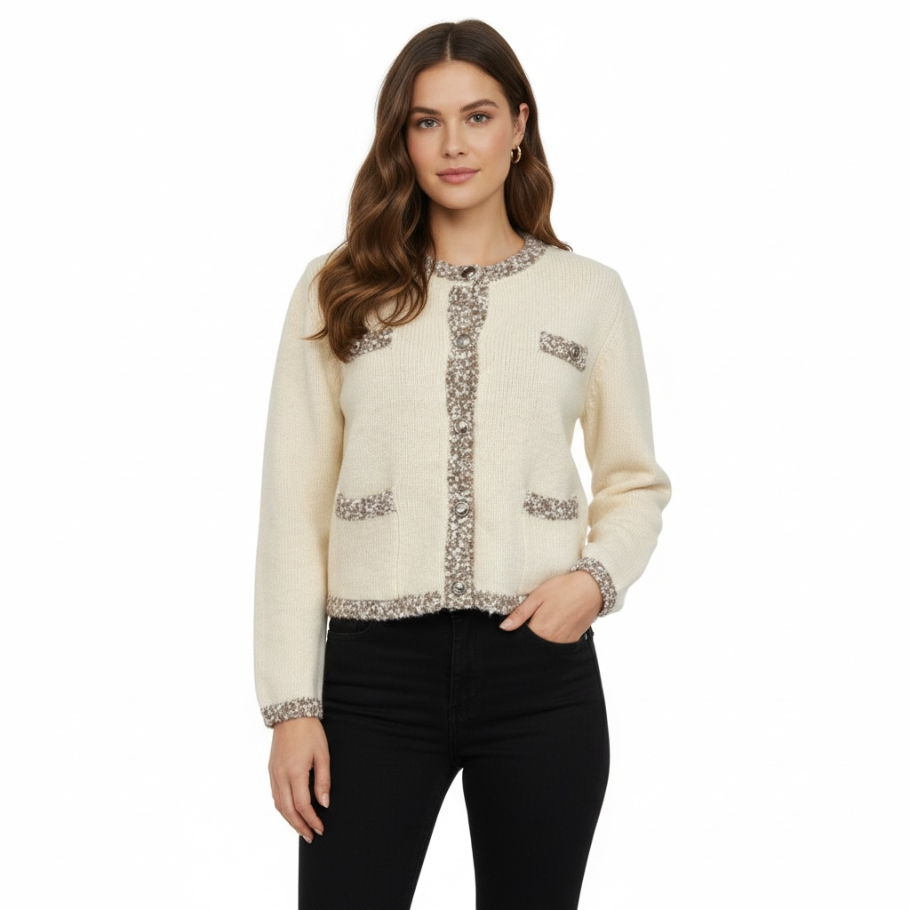 Gilet maille effet tweed