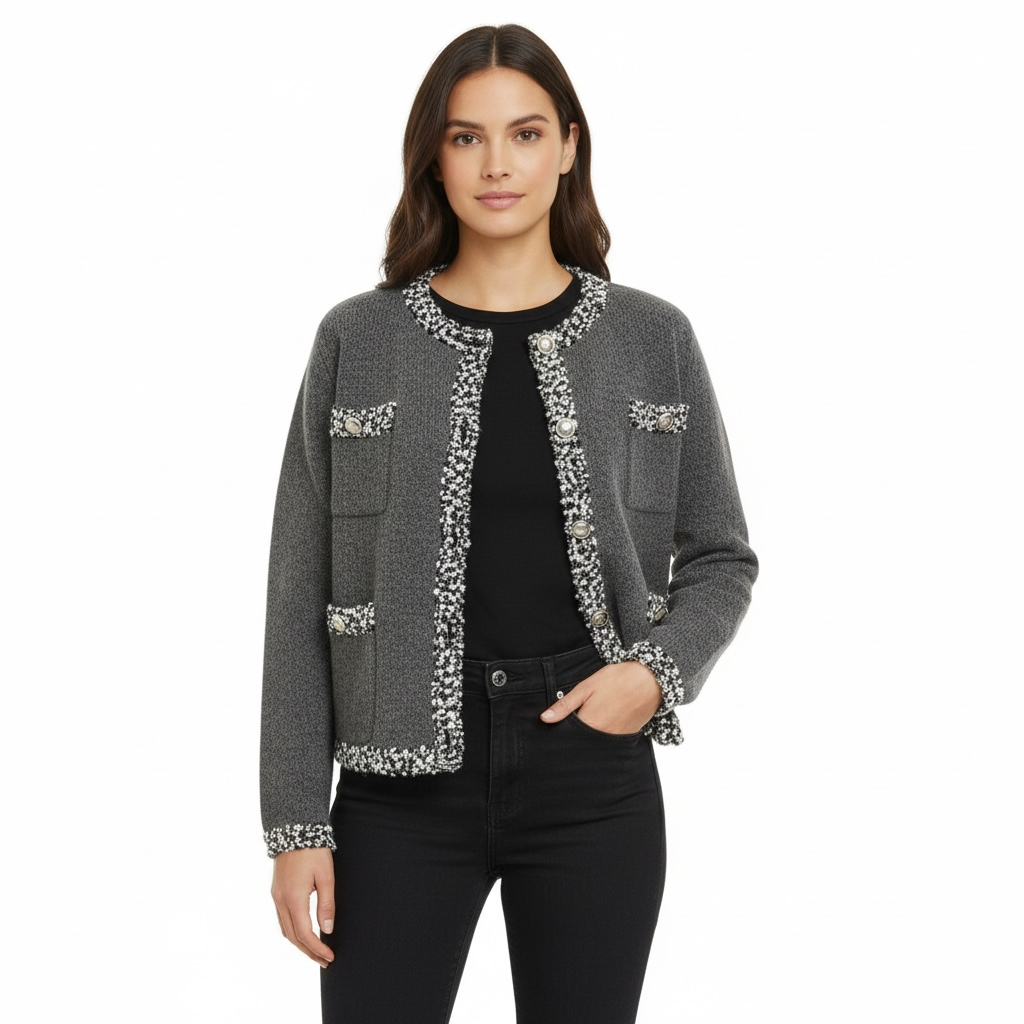 Gilet maille effet tweed