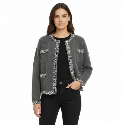 Gilet maille effet tweed