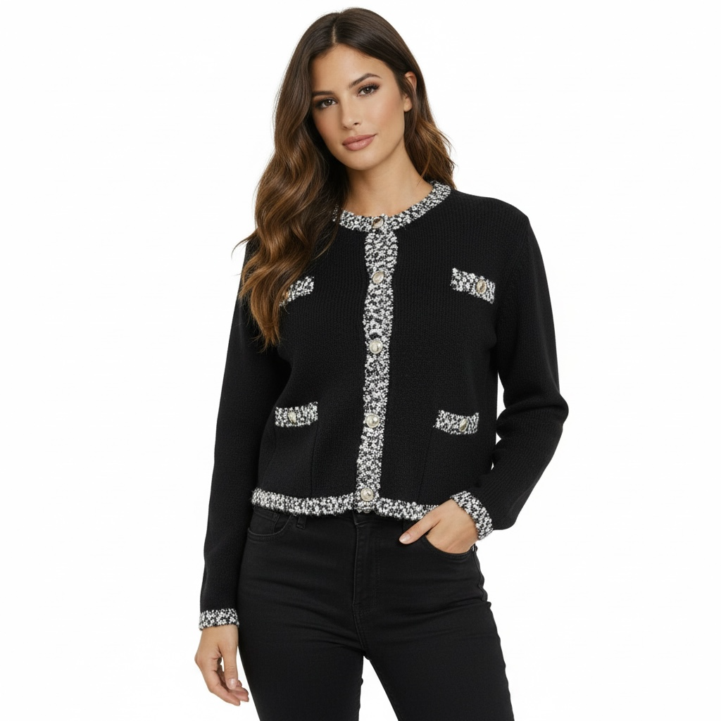 Gilet maille effet tweed