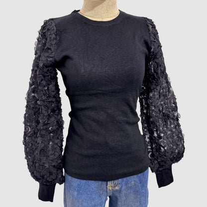 Pull manches motif floral