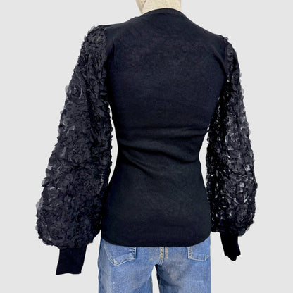 Pull manches motif floral