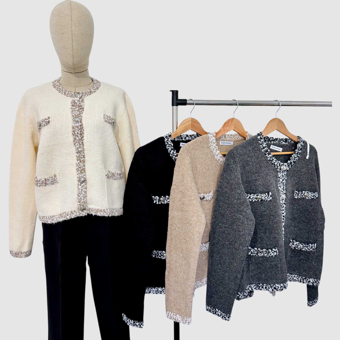 Gilet maille effet tweed