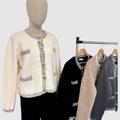 Gilet maille effet tweed