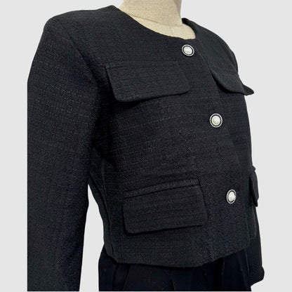 Veste courte style tweed – chic intemporel