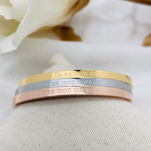 Bracelet message "TU ES MON MIRACLE "