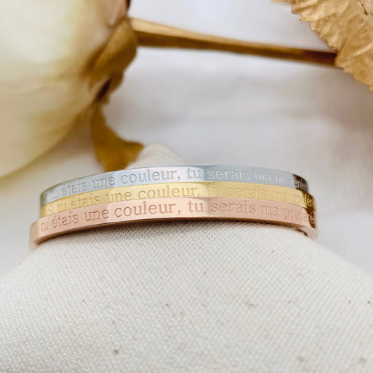 Bracelet message "SI TU ÉTAIS UNE COULEUR, TU SERAIS MA PRÉFÉRÉE"