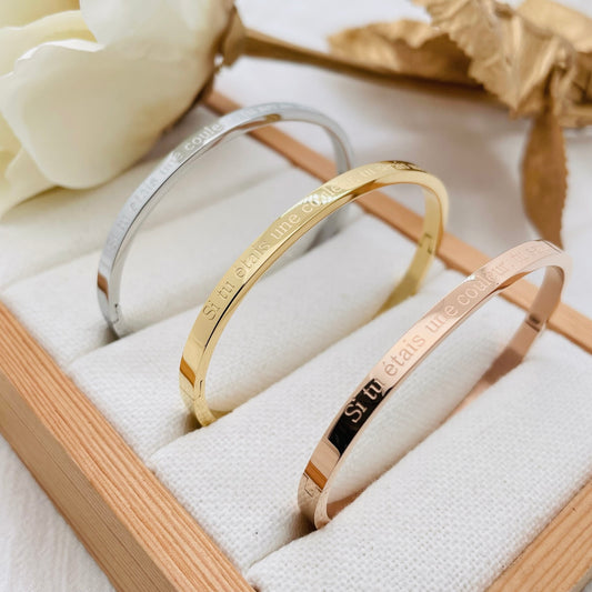 Bracelet message "SI TU ÉTAIS UNE COULEUR, TU SERAIS MA PRÉFÉRÉE"