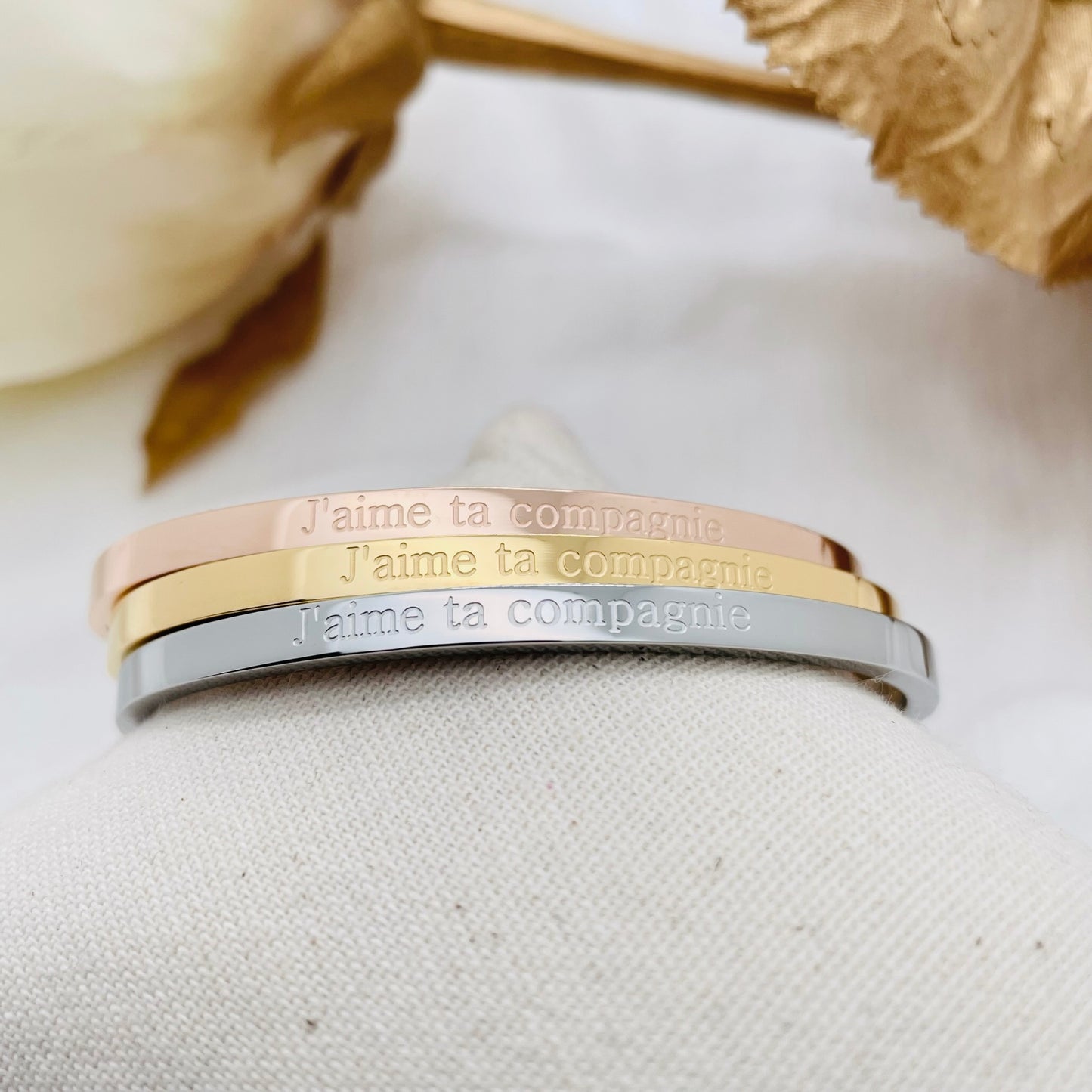 Bracelet message "J'AIME TA COMPAGNIE"