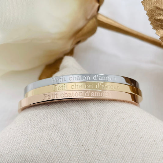 Bracelet message "PETIT CHATON D'AMOUR"