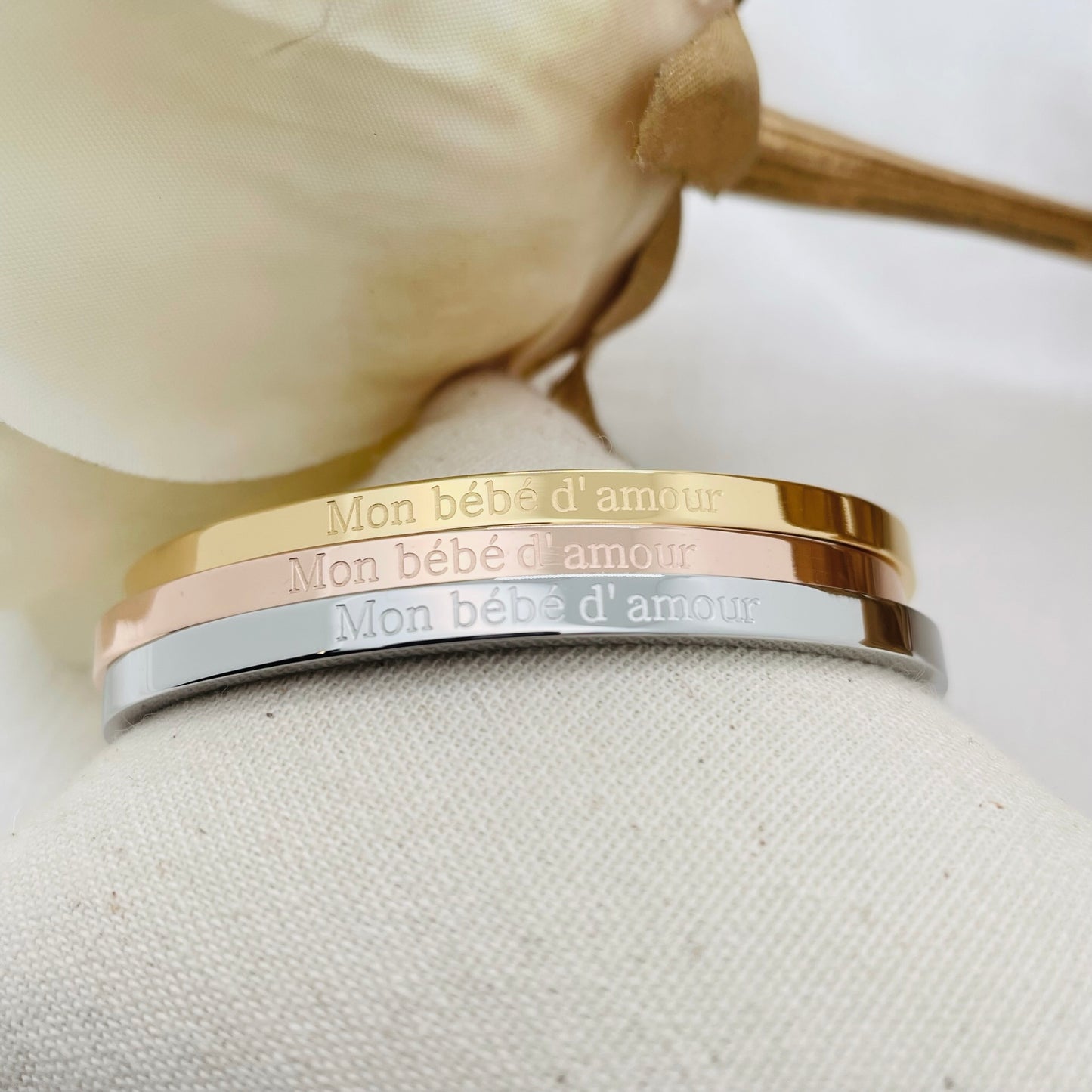 Bracelet message "MON BEBE D'AMOUR"