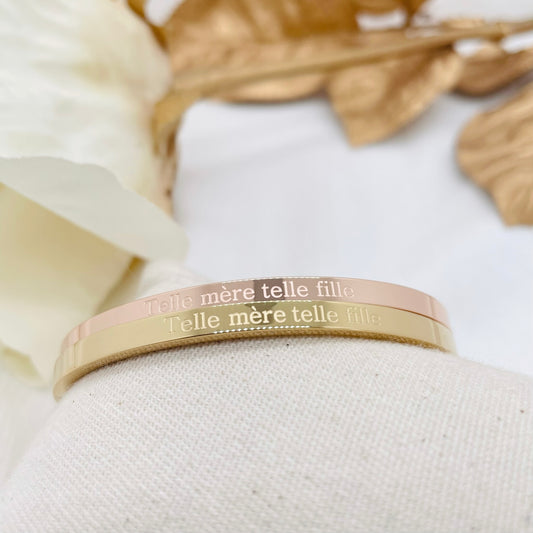 Bracelet message "TELLE MÈRE TELLE FILLE"