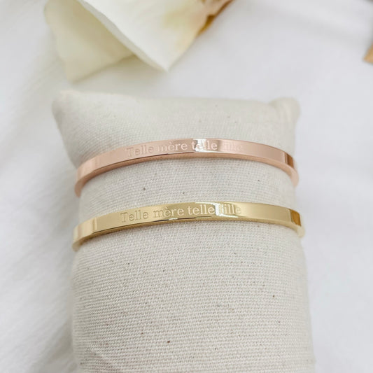 Bracelet message "TELLE MÈRE TELLE FILLE"