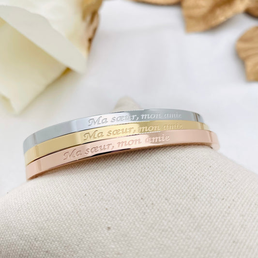 Bracelet message "MA SOEUR MON AMIE"