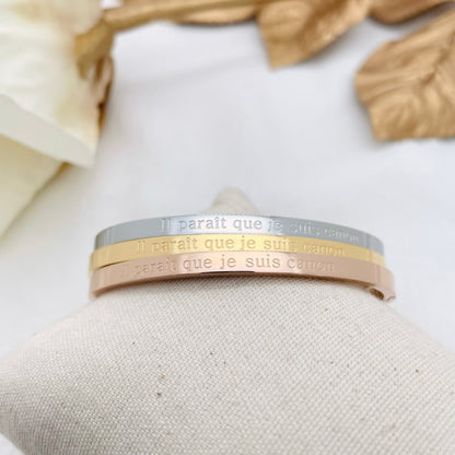 Bracelet message "IL PARAIT QUE JE SUIS CANON"