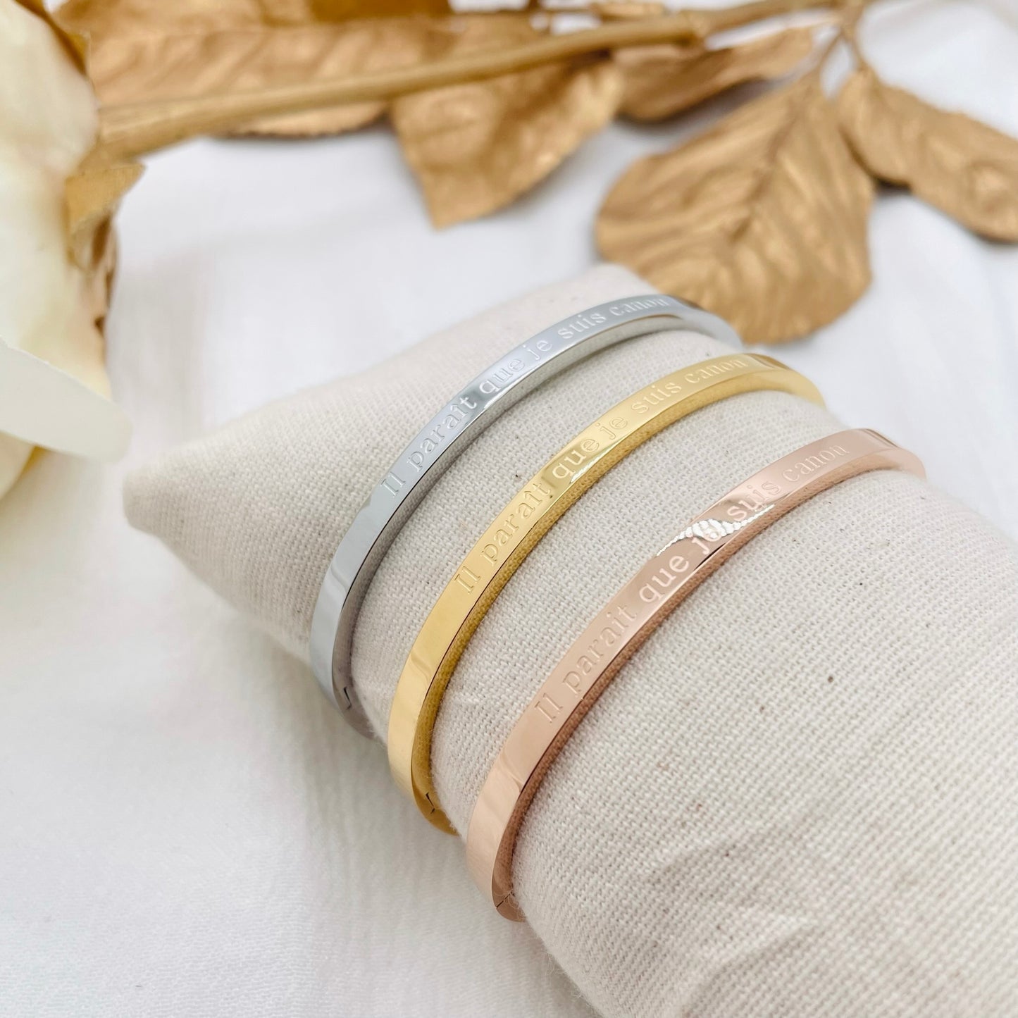 Bracelet message "IL PARAIT QUE JE SUIS CANON"