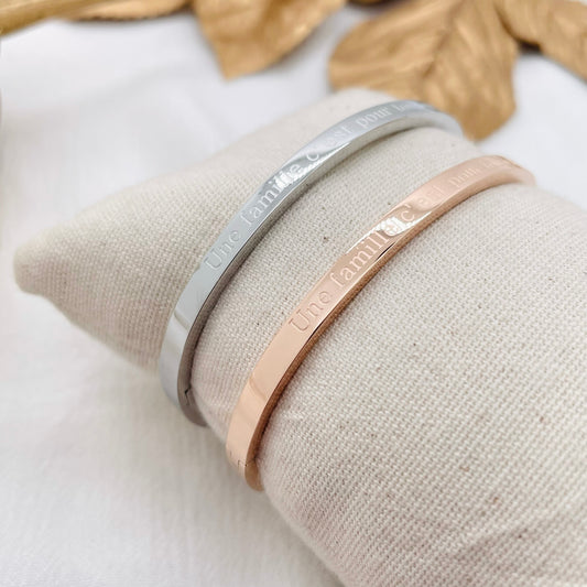 Bracelet message "UNE FAMILLE C'EST POUR TOUJOURS"