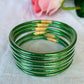 Jonc Bouddhiste Paillettes vert foncé