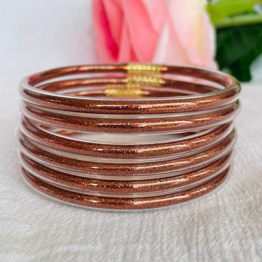 Jonc Bouddhiste Paillettes choco