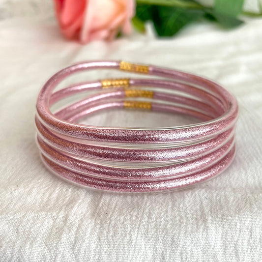 Jonc Bouddhiste Paillettes rose gold