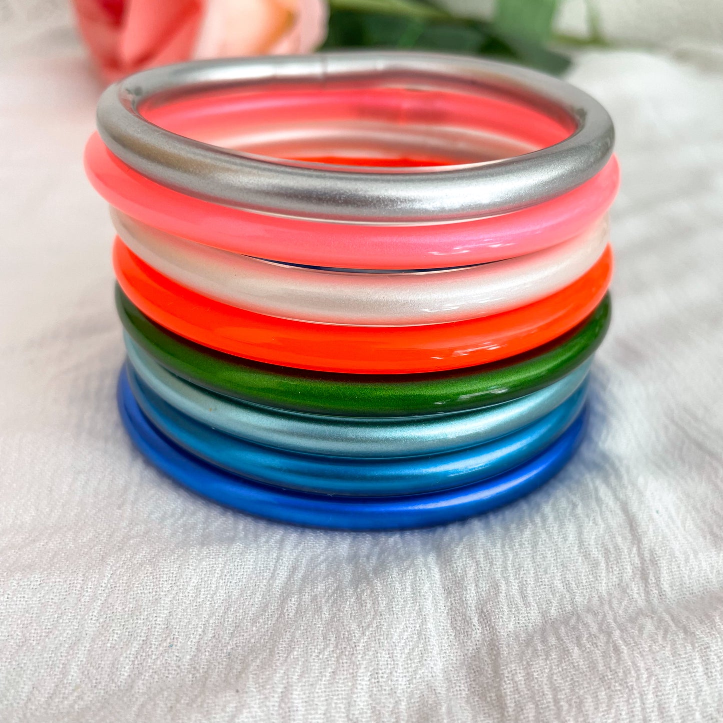 Jonc Bouddhiste maxi rose fluo