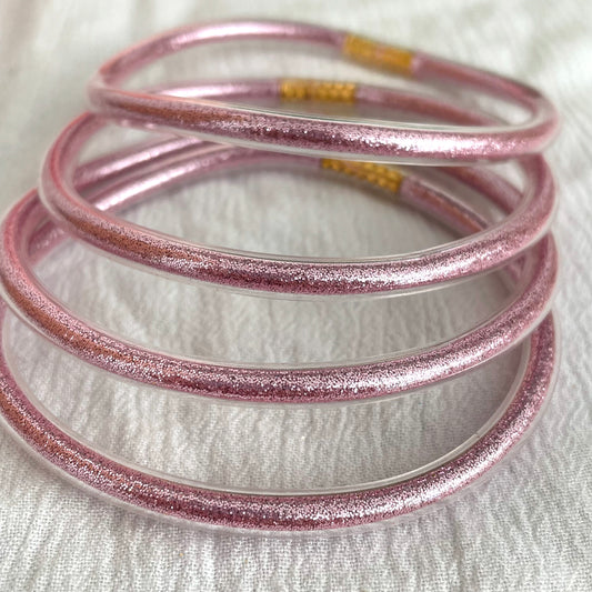 Jonc Bouddhiste Paillettes rose gold