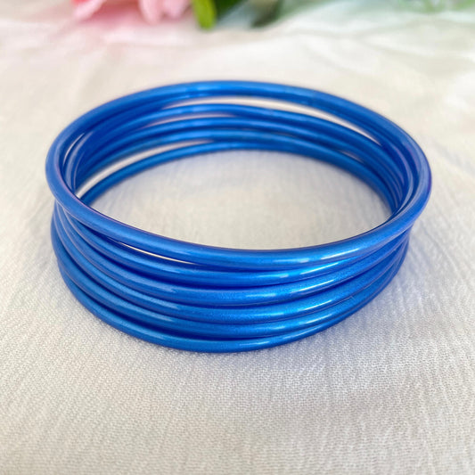 Jonc Bouddhiste fin bleu foncé